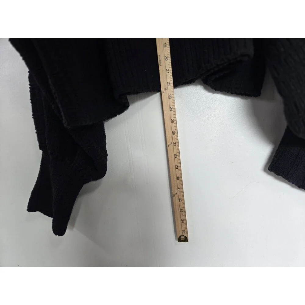 Free People Sweater Womens L Be Yours Pullover Black Cowl Neck Cropped Boxy